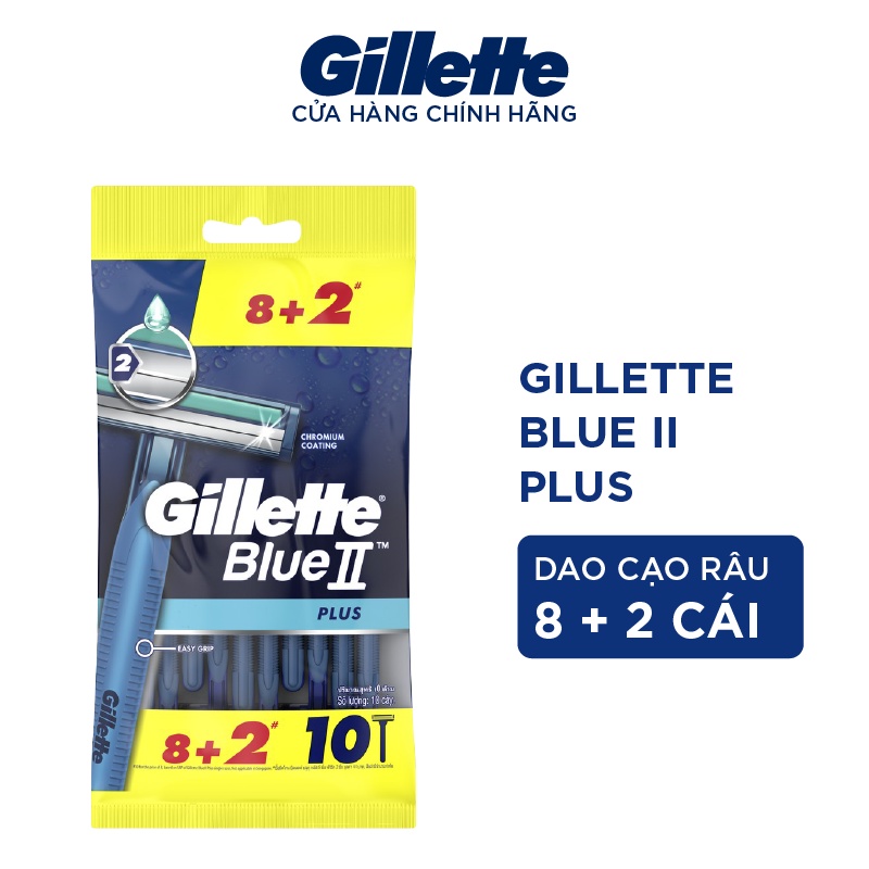 Ảnh Dao Cạo Râu Gillette Blue II Plus - Gói 8+2 Cái 2