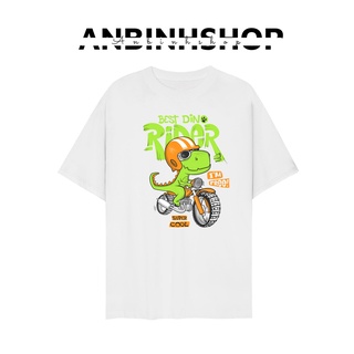 Áo phông 🚚 FREESHIP 🚚 Áo thun nam nữ in hình Khủng Long đội nón lái xe sành điệu thời trang năng động