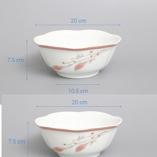 (Cam kết đổi trả khi bể vỡ) Tô canh sứ Chuan Kuo hoa lan hồng 1012 hàng nhập khẩu cao cấp
