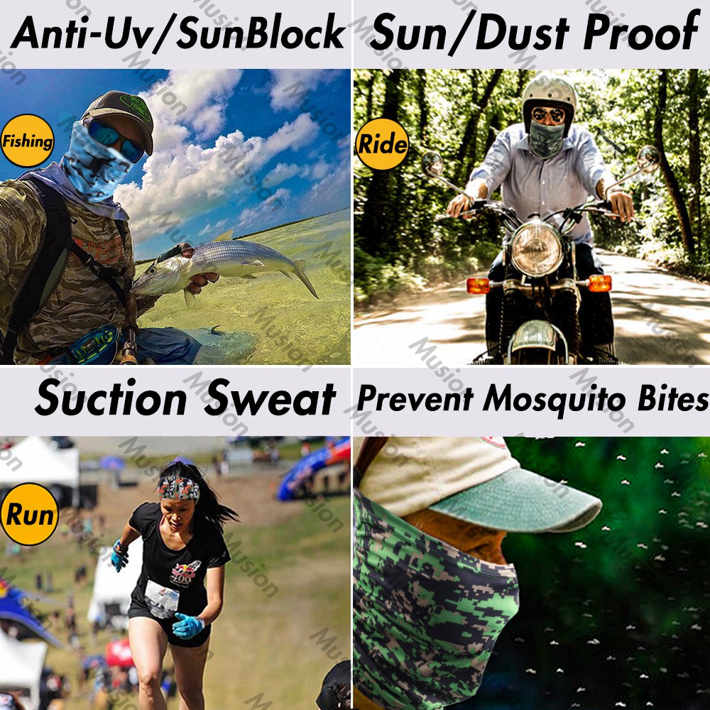 Musion Balaklava - Ống Bandana Đàn Hồi Cho Nam Và Nữ, Bảo Vệ Tia Cực Tím