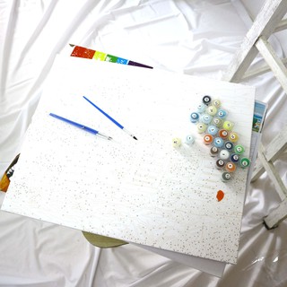 Tranh tô màu 40x50cm có khung Hoàng tử bé bay giữa không trung T357