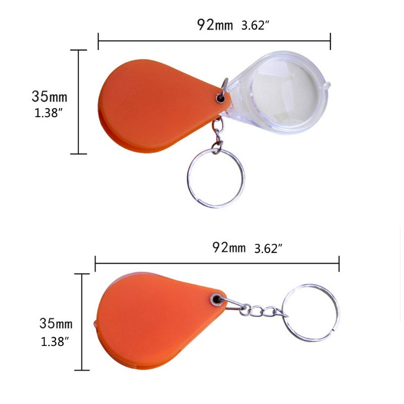 Mini Pocket Magnifier  Folding Magnifying Glass with for Key Chain for Readi