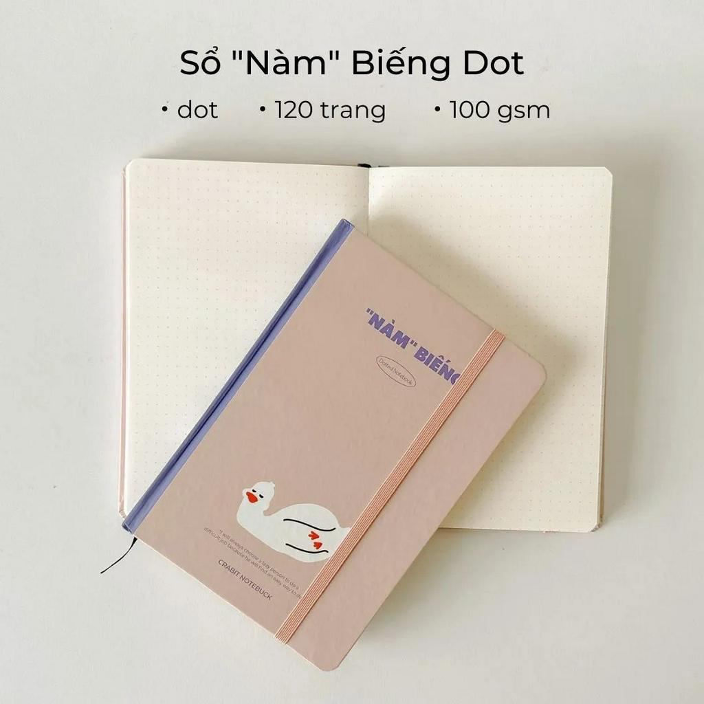 Sổ tay mini Crabit Nàm Biếng ruột dot grid kẻ ngang 100gsm 120 trang (4 ...