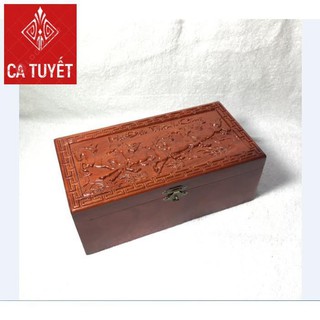 [GIÁ HỦY DIỆT] HỘP ĐỰNG TRANG SỨC, HỘP ĐỰNG CON DẤU CHẠM MÃ ĐÁO THÀNH CÔNG gỗ hương chuẩn - LOẠI TO (ẢNH THẬT 100%)