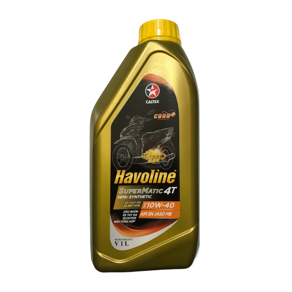 Nhớt xe ga bán tổng hợp Caltex Havoline SuperMatic4T Semi Synthetic 10w40 [ 1L ]