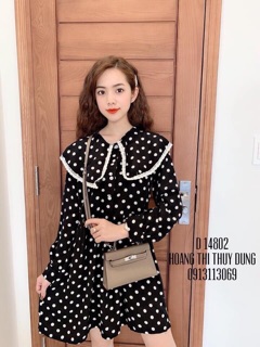 Hàng qc-đầm bi phối cổ ren