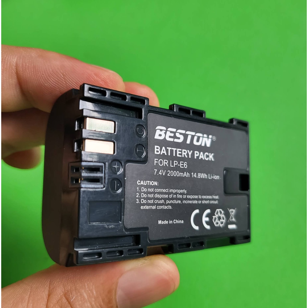 HN  Pin sạc LP-E6 2000mAh BESTON Dùng Cho Máy Ảnh Canon EOS 60D 70D 80D 90D 6D 7D 5D Mark IV 5DSR