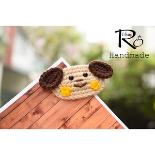 Kẹp tóc hình chó con ngộ nghĩnh cho nữ và bé gái 5cm |Cặp tóc mái len Handmade cute |Shop Rô Handmade