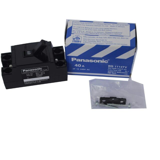 Cầu dao tự ngắt 2 cực 15A, 20A, 30A, 40A Panasonic (attomat khối)