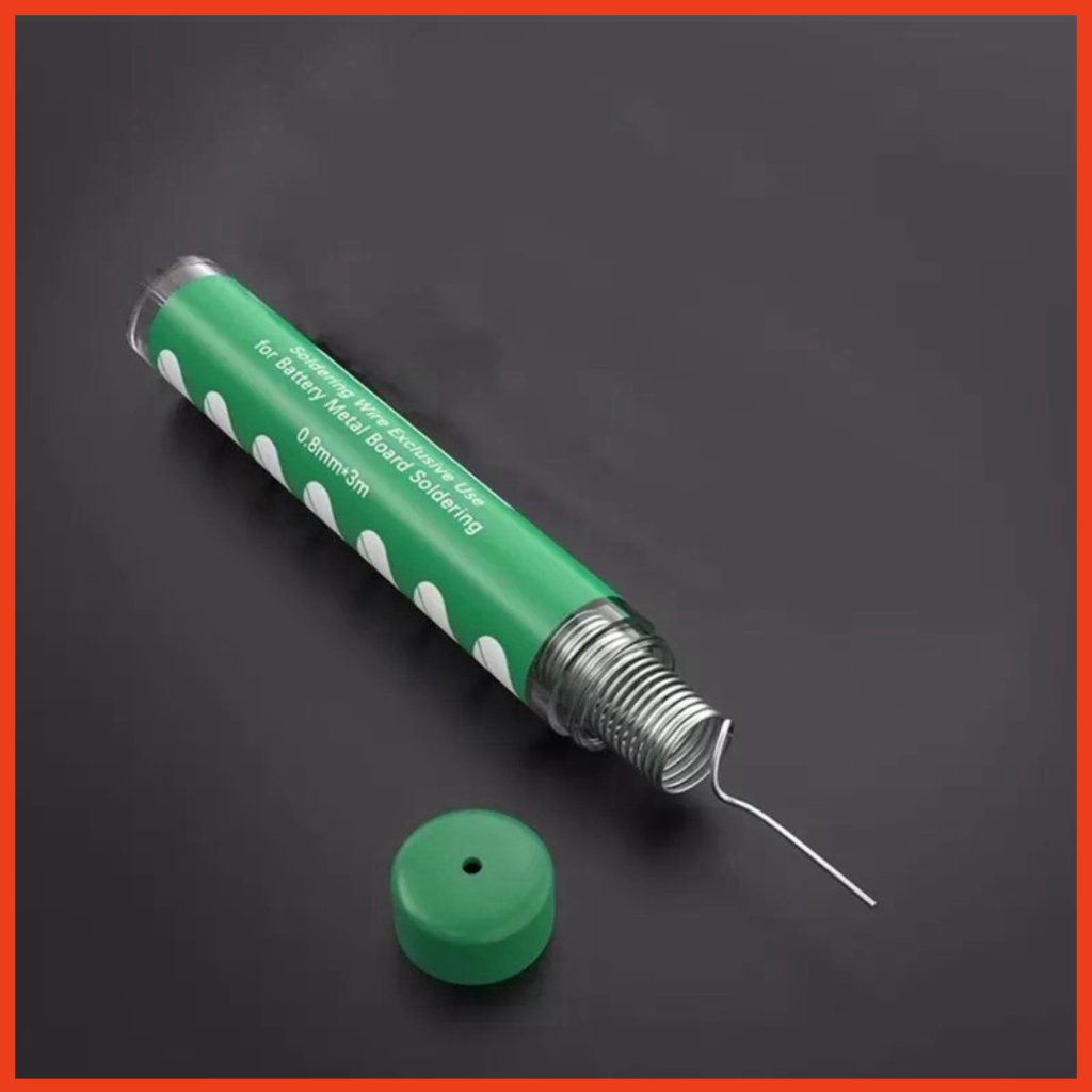 Dây thiếc hàn 173°c 2UUL dùng hàn cell pin, dây pin, tiếp điểm pin. Dây dài 3m, lõi 0.8mm
