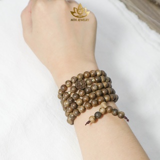 Chuỗi Tràng 108 Hạt Trầm Hương Mix Charm Sen Gỗ - Mộc Trầm Hương MTH