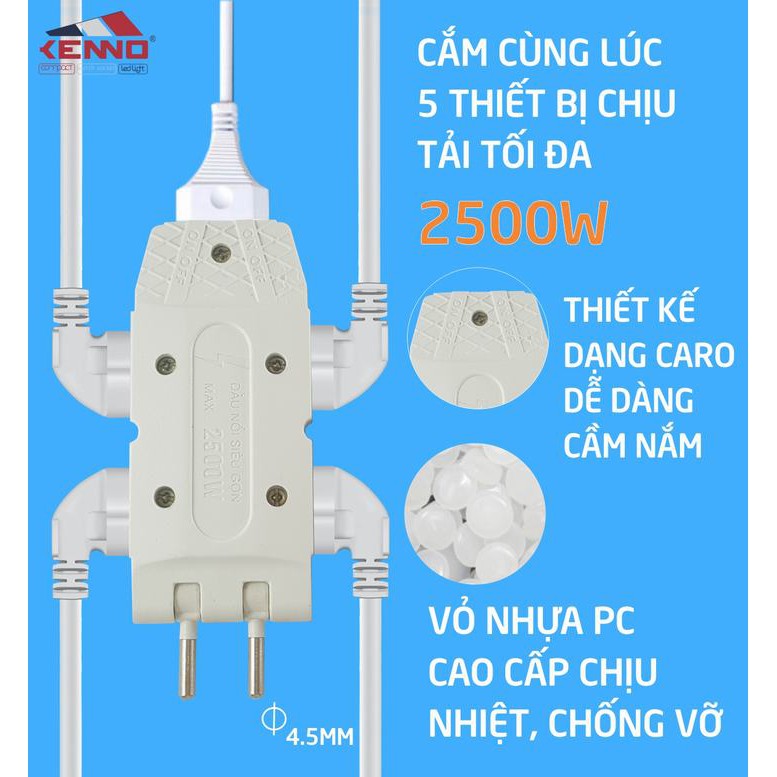 Phích cắm điện thông minh đầu nối siêu gọn 1 ra 5 Q5D màu màu đen