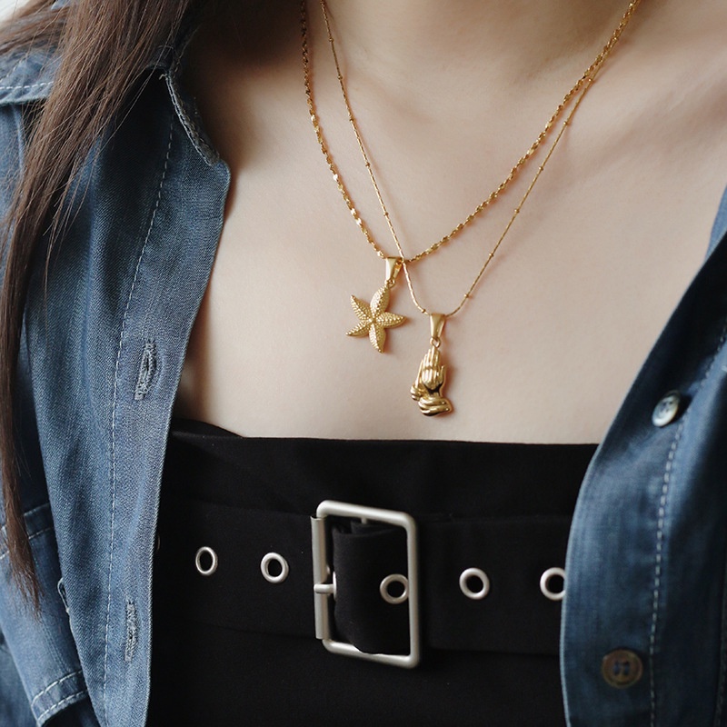 Mặt dây chuyền nam nữ unisex titan Vintage mạ vàng 18K nhiều kiểu hình không gỉ