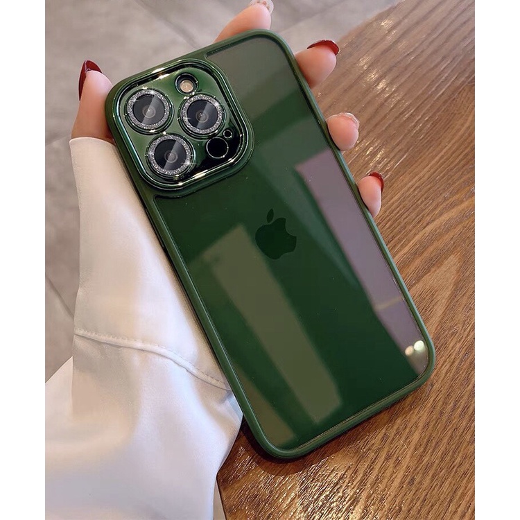 Ốp MEIRUYI cao cấp lưng trong cứng viền màu bảo vệ camera nhũ lấp lánh cho ip 13/13pro/13promax
