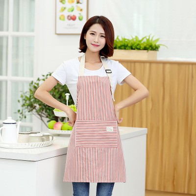 Tạp dề áo ghi lê Hàn Quốc Dây đeo vai hai lớp Tạp dề cổ Dây màu kẹo tươi Tạp dề nhà sọc Tạp dề bỏ túi