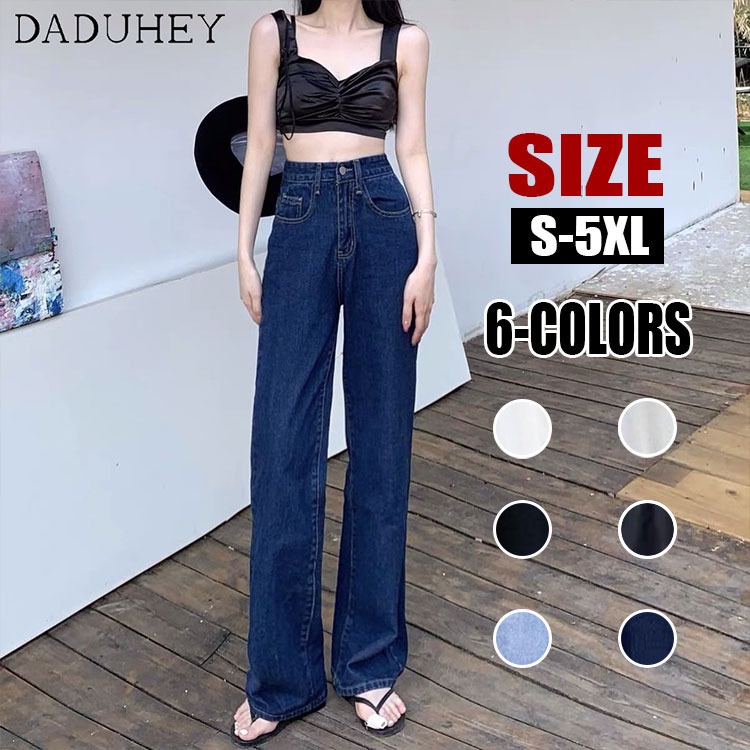 Ảnh Daduhey Quần jean lưng cao ống suông rộng thiết kế thời trang mới cho nữ 1