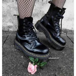 DOPE BOOTS - GIÀY CỔ CAO, KHÓA KÉO, ĐẾ GÂN BÒ DÀY 5CM Kawaii.vn cao cấp độc quyền 2021 (Ảnh thật tui thực hiện)