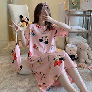 Váy Baju Tidur mickey Bộ Đồ Ngủ Nữ Plus Kích Thước Sữa Lụa Bộ Đồ Ngủ Đồ Ngủ Bộ Đồ Ngủ Bộ Đồ Ngủ Váy Ngủ