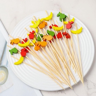LUMELAMP 100 Chiếc Que Trái Cây Dùng Một Lần Salad Sandwich Tăm Cupcake Trái Cây Nĩa Tăm Xiên Thực Phẩm Trái Cây Cocktail Trang Trí