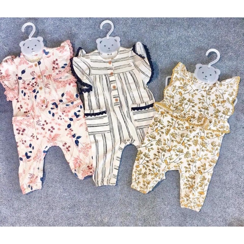 [MD75] 6-9M Bodysuit dài tay xuất xịn cho bé trai và gái chất liệu cotton mềm mát