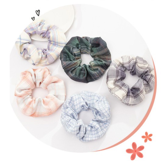 Dây Buộc Tóc Scrunchies Vải Cao Cấp Co Giãn Phối Nhiều Màu Link 1