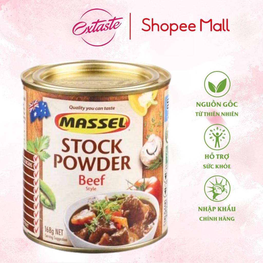 Hạt nêm vị bò Massel Premium Stock Powder Beef Style không bột ngọt an toàn cho gia đình 168g Extaste