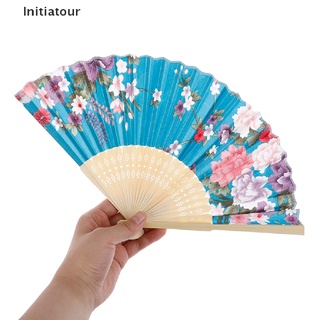 Quạt xếp cầm tay bằng lụa phong cách Trung Hoa Nhật Bản độc đáo