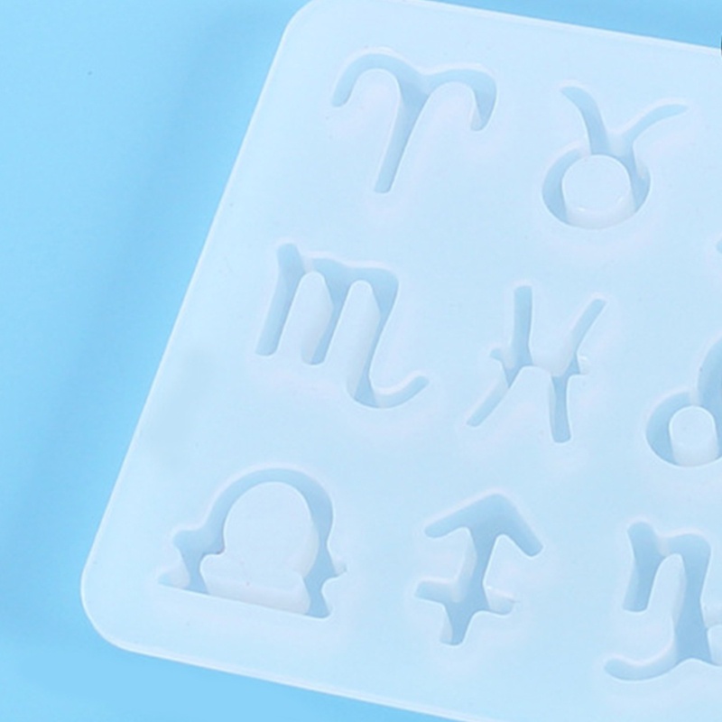 12 Horoscopes Epoxy Resin Mold Pendants Keychain Silicone Mould DIY  Mold