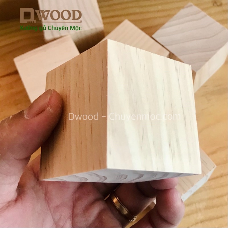 Ảnh Khối gỗ vuông 5cm đã xử lý bề mặt đẹp Dwood 4