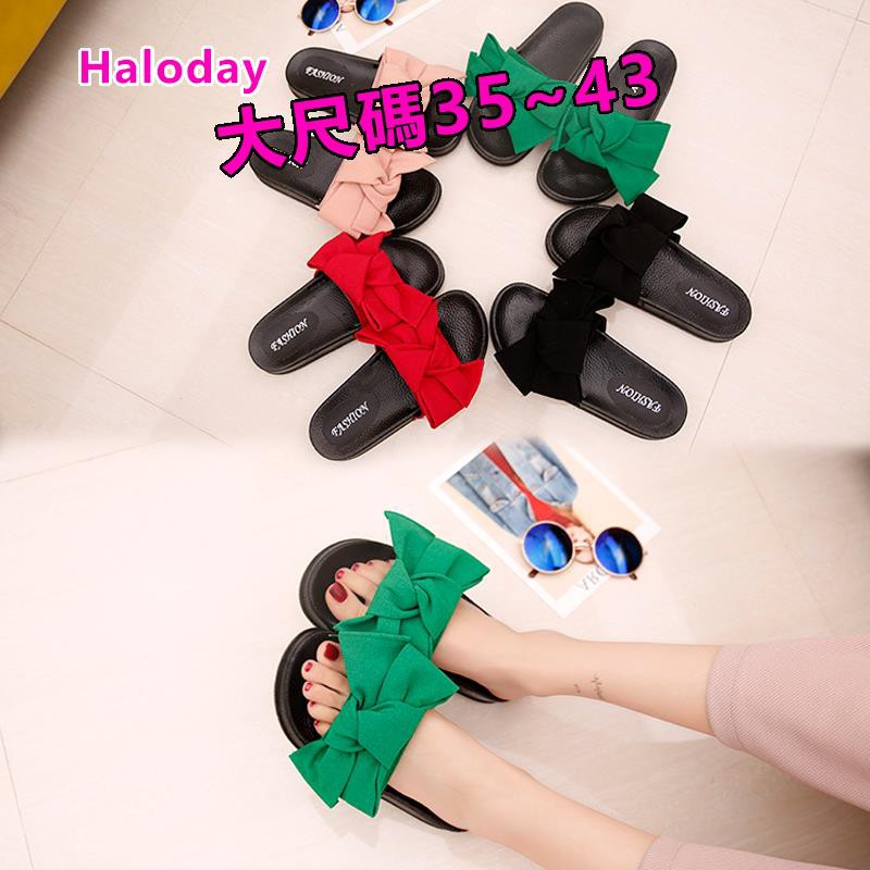 35-44 Giày Nữ Kích Thước Cực Lớn 41 Plus Size Dép 42 Dép Lật Phẳng Nữ 43 Dép Nơ Thông Thường Nữ Thoải Mái Chống Trơn Trượt Chống Thấm Nước Plus Kích Thước Plus Kích Thước Làm Việc
