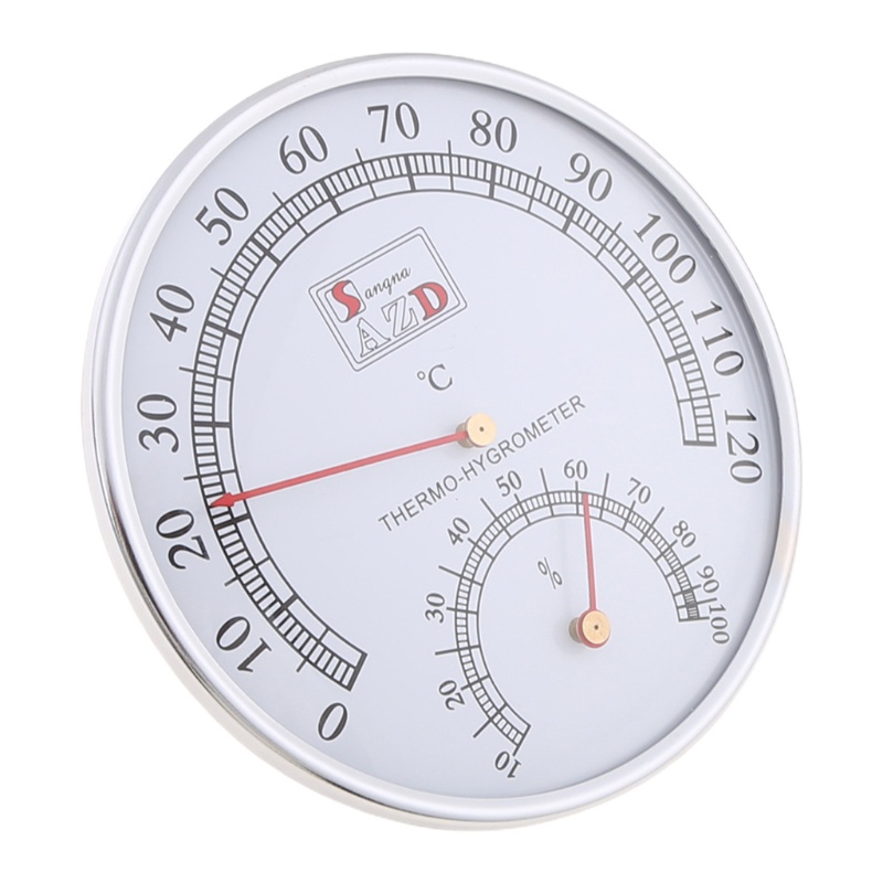 Đồng Hồ Đo Nhiệt Độ Độ Ẩm Phòng Xông Hơi 2 Trong 1 0-120°C Đèn Cơ Khí