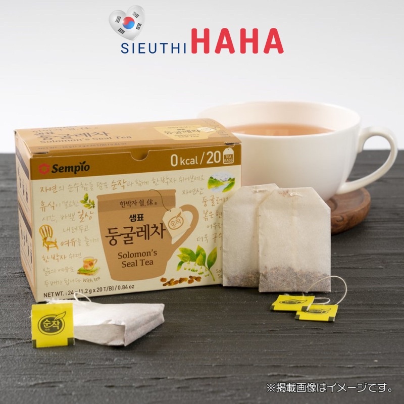 Trà solomon Hàn Quốc 샘표 순작 둥굴레차 Solomon's Seal Tea, Tea Bags 24g(1.2g X ...