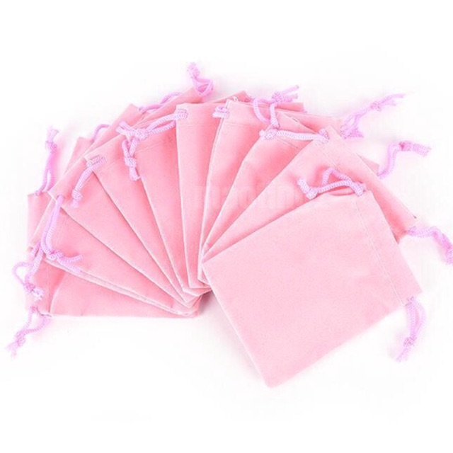 10 túi nhung hồng dây rút 7x9 cm | Shopee Việt Nam