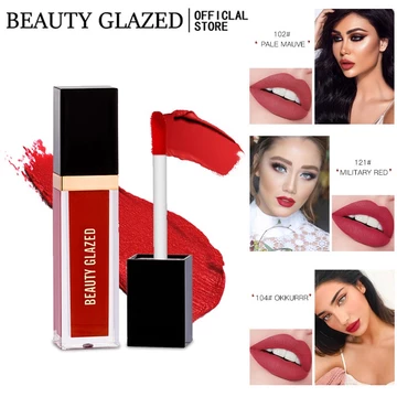 BEAUTY GLAZED 24 màu sắc Không Thấm Nước Son Môi Lỏng Son Bóng mờ LIip Tint Mỹ Phẩm aglaonema Son môi màu đỏ B31