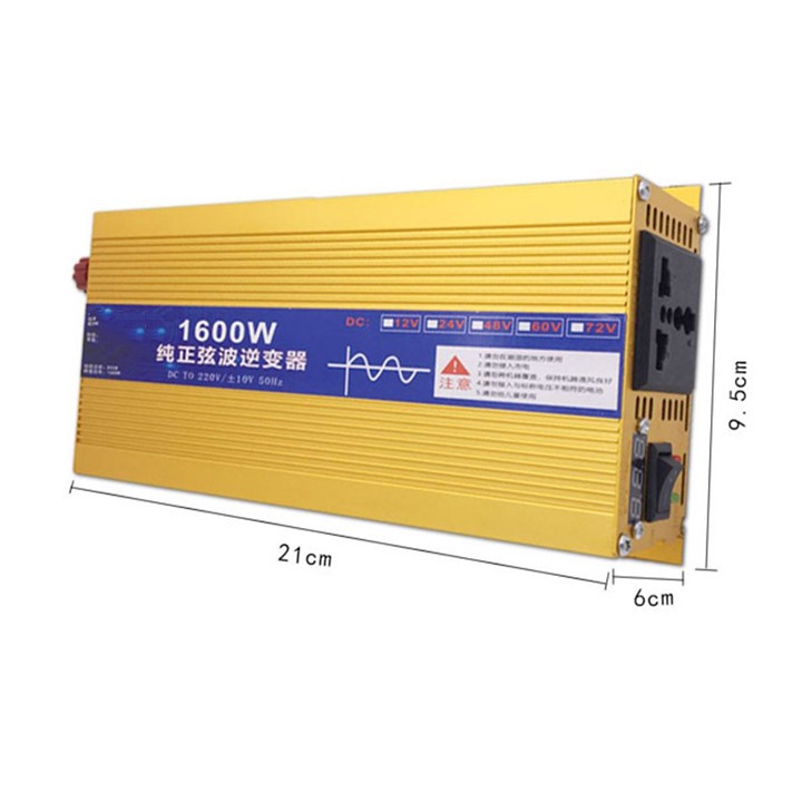 Bộ đổi điện 12v lên 220v sin chuẩn 1600W sử dụng thiết bị gia đình lúc khẩn cấp