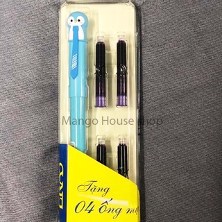 Bút máy ChiBan Nhật Bản ngòi trơn siêu bền- Tặng 4 ống mực- ngòi siêu trơn, thiết kế dễ thương, tay cầm định vị, đẹp,bền