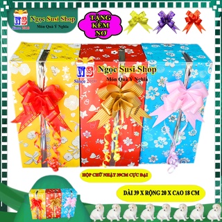 [CAO CẤP] HỘP QUÀ CHỮ NHẬT GIẤY KIẾNG SIZE CỰC ĐẠI 39CM + TẶNG KÈM NƠ 5CM - HỘP GÓI QUÀ GIẤY KIẾNG SIÊU ĐẸP