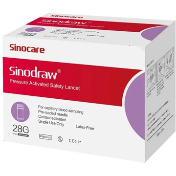 [SIEU SALE] * Kim chích lấy máu Soft-Sinocare đã tiệt trùng dùng cho máy đo đường huyết, tiểu đường - Hộp 50 que [hibaby