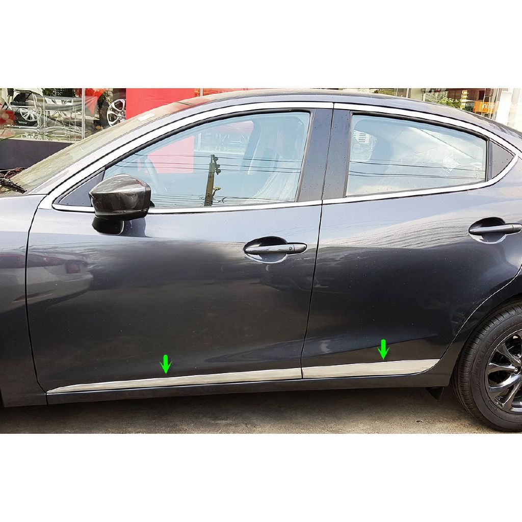Nẹp Viền Chân Kính, Viền Cong Kính Inox Cho Xe Mazda 2 2015 đến 2021 Hàng cao cấp