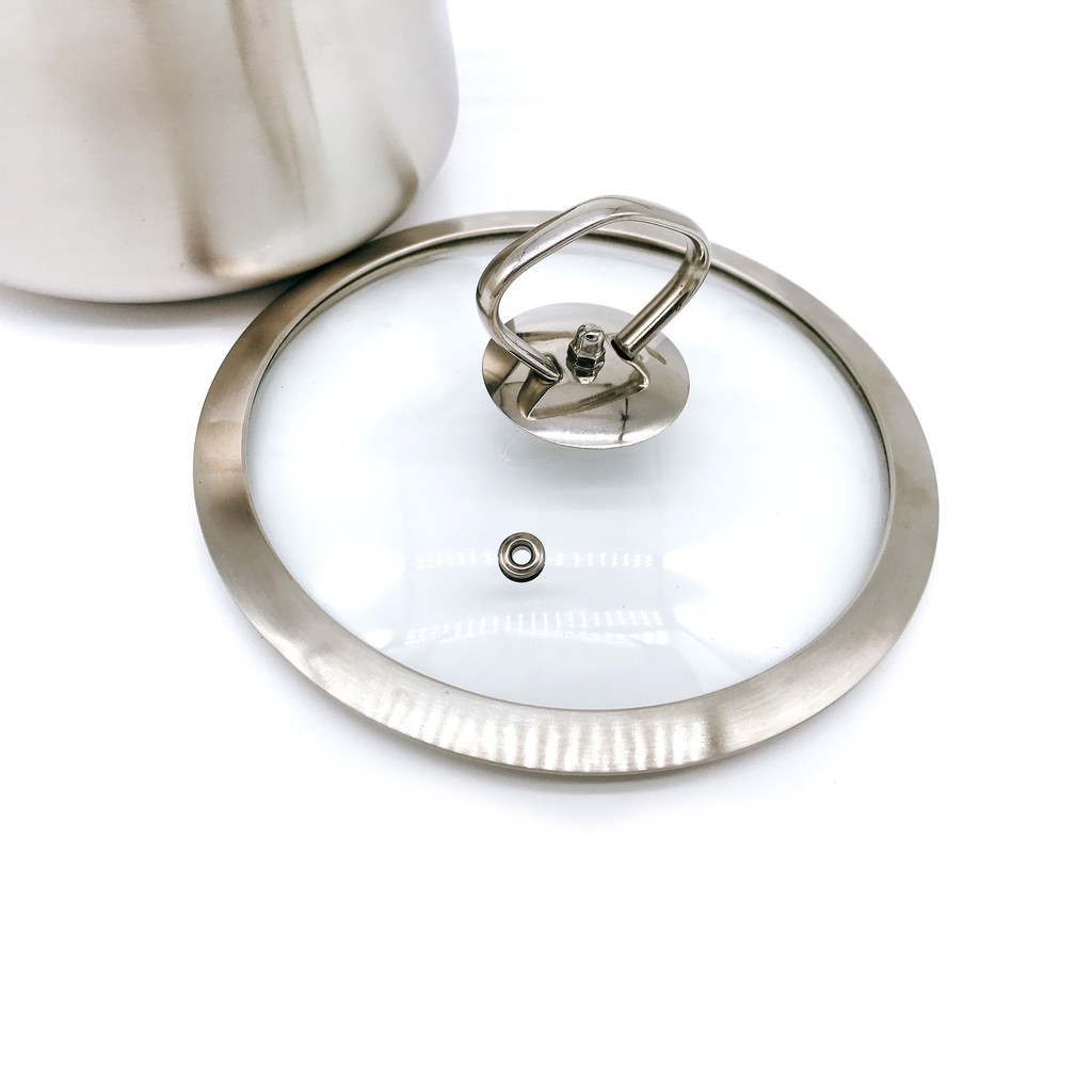Ảnh Nồi nấu cháo bột cho bé inox 304 3 đáy nắp kính cao cấp HG Mart 16cm [Bảo Hành 12 Tháng] 2