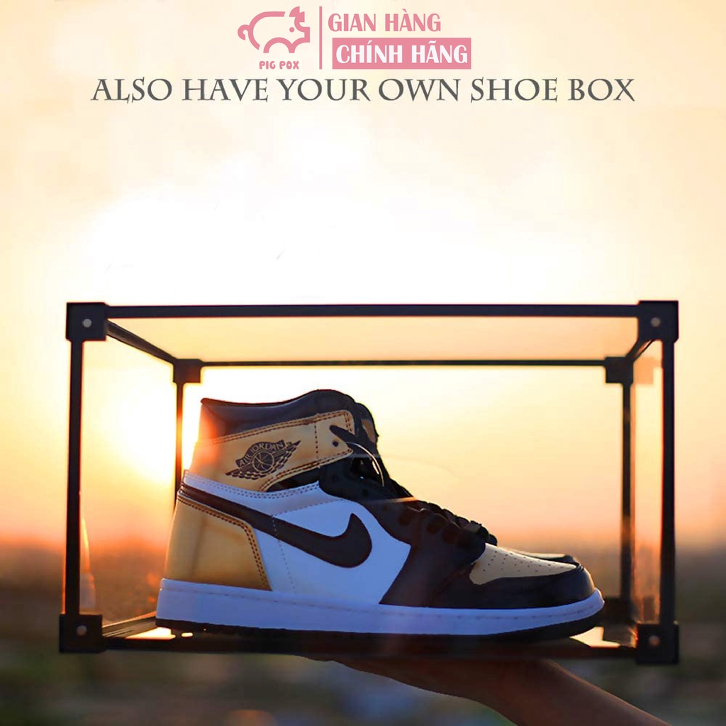 Ảnh Hộp đựng giày cửa ngang khung kim loại trong suốt 360 độ PIG POX Sneaker Box 3