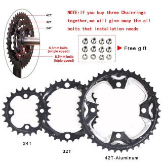24T 26T 32T 38T 42T MTB Chainirng 64 104BCD Bộ phận xe đạp vòng đôi / ba dây xích dành cho bộ quay Shimano 10 tốc độ