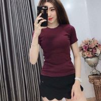 Áo tay ngắn thun gân nhiều màu siêu xinh, áo thun nữ dáng chuẩn đẹp -RUBY CLOTHING A09