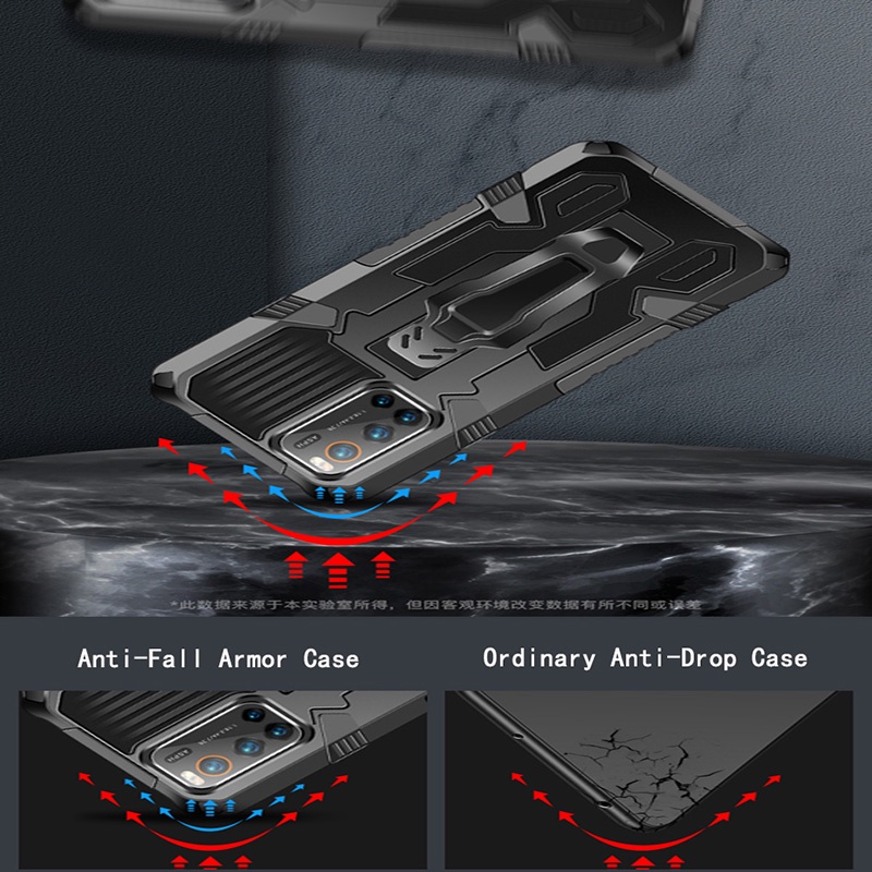 Dành Cho Vivo Y17 Y15 Y12 Y11 Y12i Y19 S1 V21 V20 SE Y91C Y1s Ốp Lưng Hybrid Armor Chống Sốc Đứng Có Kẹp Thắt Lưng