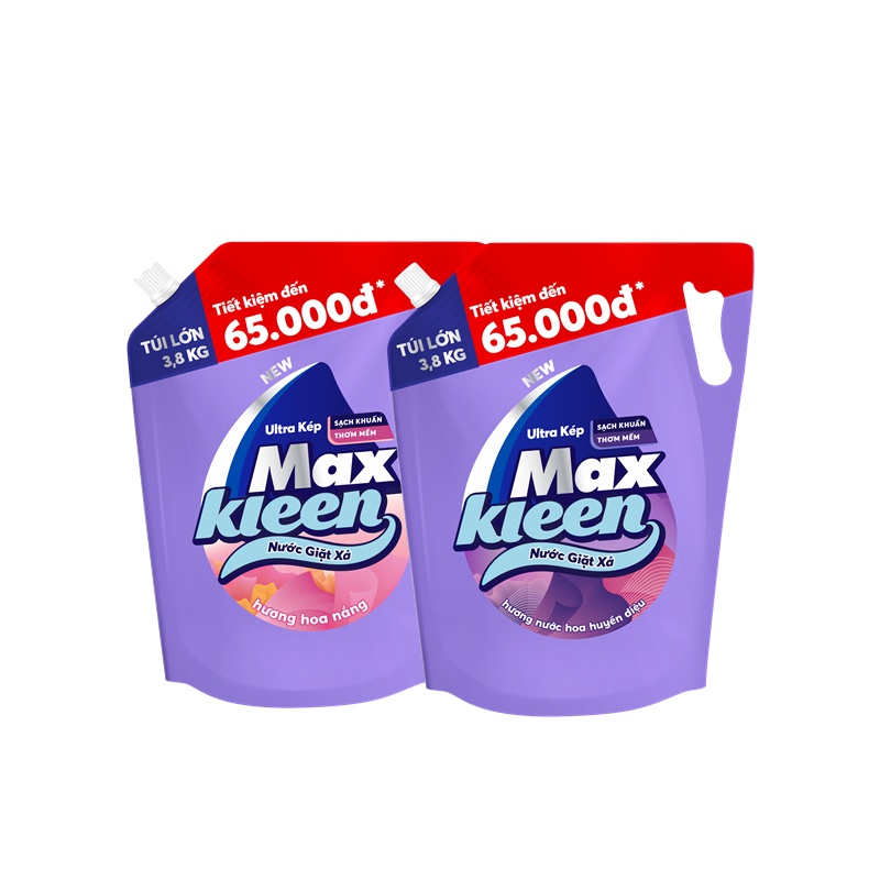 Ảnh Combo 2 Túi nước giặt xả MaxKleen Hoa nắng + Huyền diệu 3.8kg/túi 1