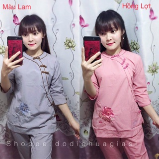 Đồ Lam Đi Chùa # Hai Viền Nhỏ # Đồ Bộ Nữ # Quần Áo