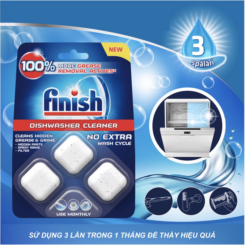 Viên vệ sinh máy rửa bát Finish vỉ 3 viên tại Bách Hoá XANH