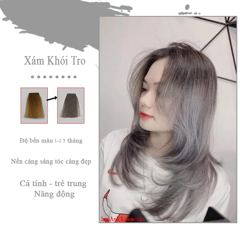 Thuốc nhuộm tóc màu Xám Khói 100ML màu nhuộm lên mầu chuẩn tone