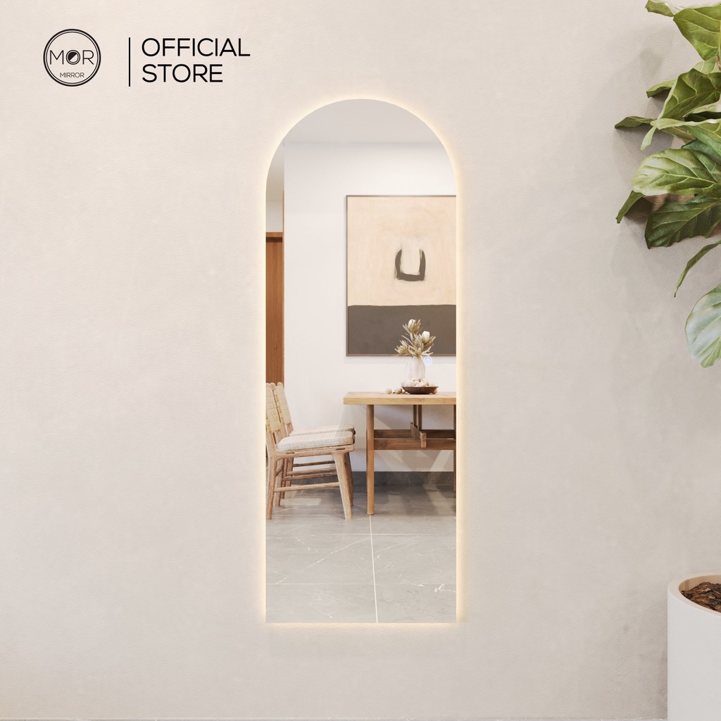 Gương Toàn Thân Hình Chữ Nhật Led Cảm Ứng Cao Cấp MOR MIRROR Kích cỡ 40x110 Đầy Đủ Phụ Kiện