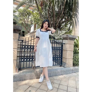 ĐẦM TRẮNG DÀI CUT OUT VÀ THẮT NƠ LƯNG - MOSS DRESS